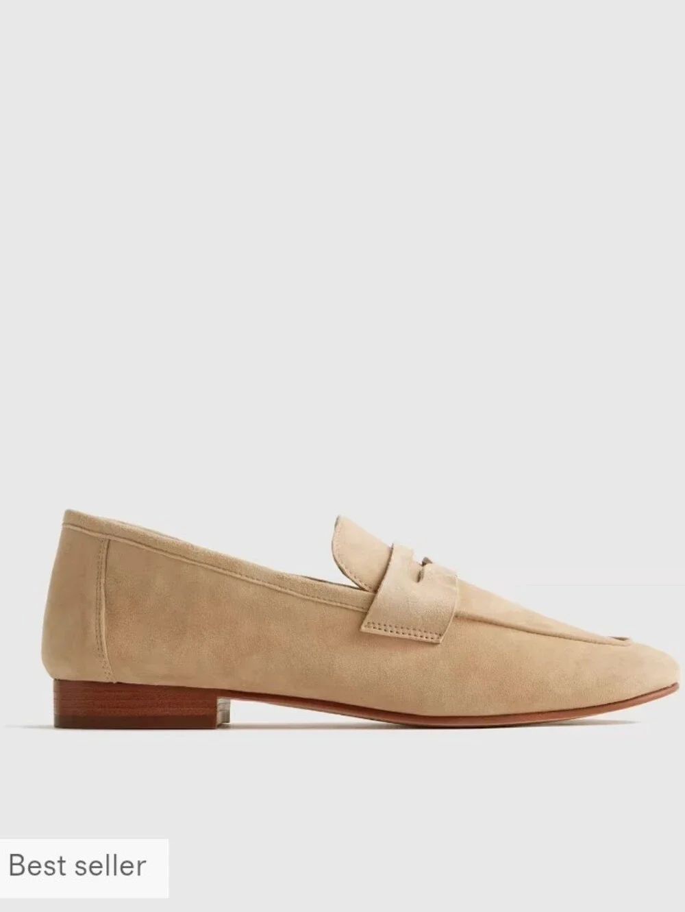 Quince Beige Suede Penny Loafers